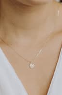 14 karaat gouden hanger 'Little Moon' | Gepersonaliseerde gouden hanger met gravure | gftd. jewelry