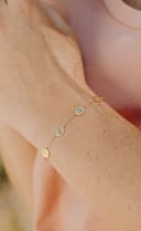 Letterarmband 4 bedels geelgoud verguld gedragen vier initialen gftd. jewelry