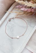 Initialen armband 3 bedels rose verguld gepersonaliseerd gftd. jewelry