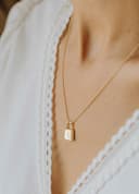Asjuweel 'Lock' | Slotjesvormige ashanger met ketting in zilver of goud | gftd. jewelry