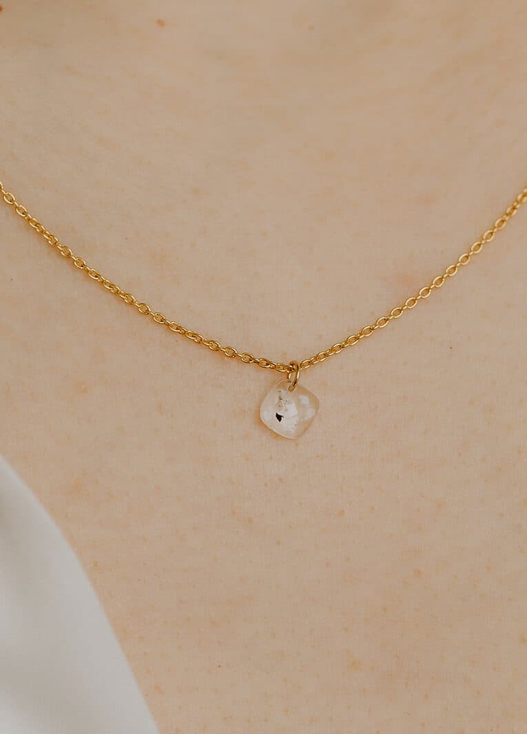 Herinneringssteen ketting 'Cushion' | As omgevormd tot geslepen herinneringssteen | gftd. jewelry