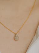 Assieraad ketting Druppel gefaceteerde druppel as steen geelgoud verguld gedragen gftd. jewelry