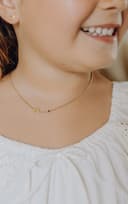 Gepersonaliseerde letterketting 2 bedels geelgoud verguld gedragen gftd. jewelry