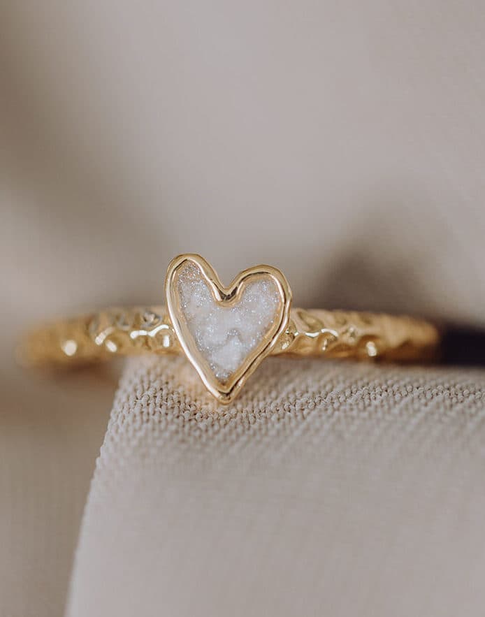 Asring 'My Heart' | Hartjesring met as verwerkt | gftd. jewelry