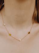 Letterketting 5 initialen op maat uitgefreesde letters geelgoud verguld gftd. jewelry