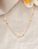 Gepersonaliseerde ketting 6 bedels mix initialen geboortestenen gftd. jewelry