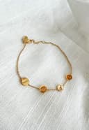 Letterarmband 4 bedels geelgoud verguld vier letters gepersonaliseerd gftd. jewelry