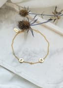 Armband met 4 bedels | Gepersonaliseerde letterarmband met 4 initialen of geboortestenen | gftd. jewelry