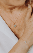 Asjuweel ketting 'Rising Sun' | Zonnesymbool met as verwerkt | gftd. jewelry