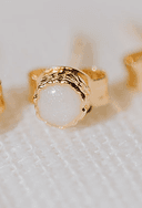 Moedermelk oorbellen Round geelgoud verguld, borstvoedingsjuweel moedermelksteen gftd. jewelry