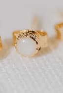 Muttermilch Ohrringe Round gelbgold vergoldet, Stillschmuck Muttermilchstein gftd. jewelry