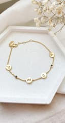 Armband met 6 bedels | Gepersonaliseerde letterarmband met 6 initialen of geboortestenen | gftd. jewelry