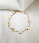 Armband met 6 bedels | Gepersonaliseerde letterarmband met 6 initialen of geboortestenen | gftd. jewelry