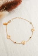 Bracelet with 6 Charms | Personalised Initial Bracelet with 6 Initials or Birthstones | gftd. jewelry