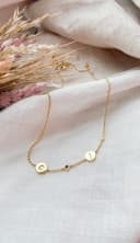 Ketting 4 bedels uitgefreesde letters handschriftlettertype gftd. jewelry