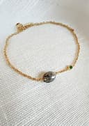 Herinneringssteen armband Ovaal geelgoud verguld tijdloze ovale as steen gftd. jewelry