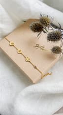 Letterarmband 4 bedels uitgefreesde letters symbolen geboortestenen gftd. jewelry