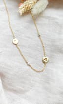 Initialen-Kette mit 4 gelbvergoldeten Anhängern, personalisierte Kinder, gftd. jewelry.