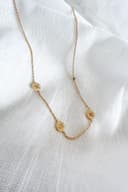 Gepersonaliseerde ketting 4 bedels letters geboortestenen symbolen geelgoud verguld gftd. jewelry
