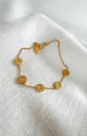 Armband met 5 bedels | Gepersonaliseerde letterarmband met 5 initialen of geboortestenen | gftd. jewelry