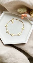 Armband met 5 bedels | Gepersonaliseerde letterarmband met 5 initialen of geboortestenen | gftd. jewelry