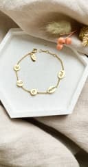 Bracelet with 5 Charms | Personalised Initial Bracelet with 5 Initials or Birthstones | gftd. jewelry