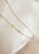 Gepersonaliseerde ketting 2 bedels letter geboortesteen combinatie geelgoud verguld gftd. jewelry