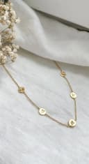 Initialen-Kette mit 5 gelbvergoldeten Anhängern, personalisierte Kinder, gftd. jewelry.
