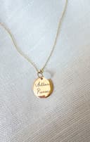 14 karaat gouden hanger 'Moon' | Gepersonaliseerde gouden hanger met gravure | gftd. jewelry