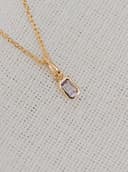 Pendentif pierre de naissance 14 carats | Pendentif or massif pierre de naissance par mois | gftd. jewelry